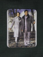 Card calendar, small size, pal vasary clothing fashion stores, Pécs plaza, male and female model, 2002, (6)