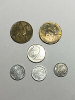 6 pieces of Czech Republic metal money Czech crown and Czech heller 1993-1999