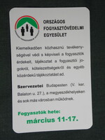 Card calendar, national consumer protection supervision, Budapest, 2002, (6)
