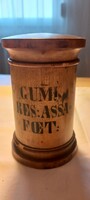 Antique wooden apothecary jar