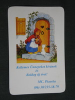Card calendar, festive, mc. Picurka, graphic artist, little girl, kitten, 2002, (6)