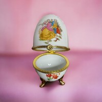 Retro, vintage porcelán ékszertartó tojás
