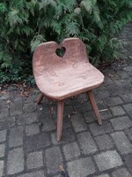Milking chair, carved and carved folk seat, small chair