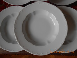 Zsolnay white deep plate, 6 pcs