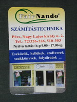 Kártyanaptár, FairNando számítástechnika üzlet, Pécs, 2002, (6)