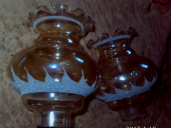 Pair of vintage glass chandelier shades