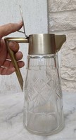 Antique Secession Art Deco Decanter, Carafe, with Beautiful Cut Glass.