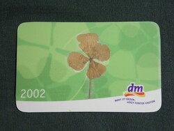Card calendar, dm drugstore household store, four-leaf clover, 2002, (6)