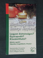 Kártyanaptár, ünnepi, Magyar Posta, 2002, (6)