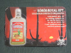 Kártyanaptár, Sombrero tequila , Kőrös Royal szeszesital gyártó Kft., Kiskőrös, 2002, (6)