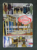 Kártyanaptár, Context textil és ruházati üzletek, Szeged,Pécs,Szigetvár,Siklós , 2003, (6)
