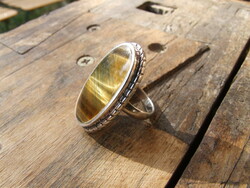Silver ring with tiger eye (240209)