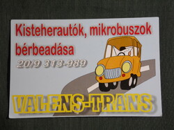 Card calendar, valens trans, truck rental, Pécs, graphic artist, 2003, (6)
