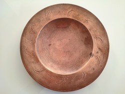 Red copper table decoration / serving tray on legs