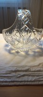 Basket serving bowl with glass handles