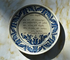 Korondi Házi Áldás kerámia fali tányér