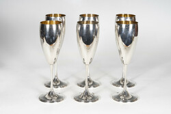 Silver set of 6 champagne glasses