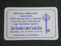 Card calendar, locksmithing lock shop, Győr, 2003, (6)