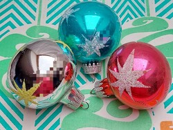 Retro glass Christmas tree decoration sphere glass decoration 3 pcs