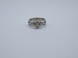 Uk0174 clear stone silver 925 ring size 53