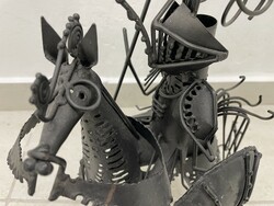 Don quixote iron equestrian statue gallery modern retor mid century
