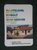 Kártyanaptár, Gechter János,állateledel, biobolt, gumi szerviz, Pilisvörösvár, 2003, (6)