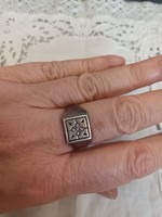 Eladó gyönyörű régi kézműves ezüst pecsét gyűrű Sezgin márka!