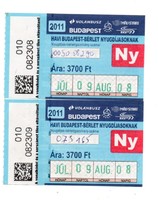 Bkv pass July 2011 in 2 pairs with serial numbers