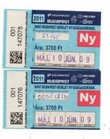 Bkv pass May 2011 in 2 pairs with serial numbers