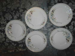5 Láng Mihály hand-painted plates, traditional, very beautiful bourgeois porcelain, early 1900s