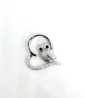 Owl-heart silver pendant (zal-ag115136)