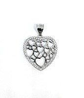 Áttört köves ezüst szív medál (ZAL-Ag104336)