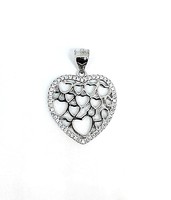 Openwork silver heart pendant (zal-ag104336)