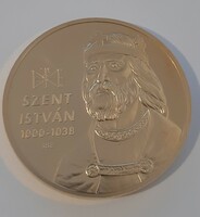 Unc commemorative medal with colored gold coating in memory of St. István, the founding king of Hungary