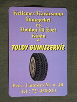 Kártyanaptár, Toldy gépjármű gumi szerviz, Pécs, 2003, (6)