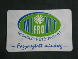 Kártyanaptár, MIFROVIT Miskolc hűtőipari Rt., , 2003, (6)