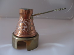Copper Turkish coffee warmer with candle holder
