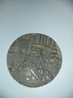Rajki: Orosháza, bronz plakett, 68 mm, 157 gr