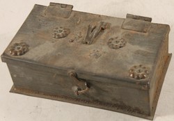 Antique iron compartment box - antique iron box