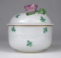 1Q329 old Herend porcelain bonbonier with parsley
