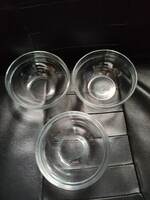 Glass bowls for 3 together.