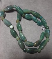 Large green agate (chalcedony) set with silver fittings