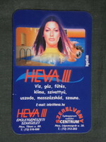 Kártyanaptár, HEVA III épületgépészeti szaküzlet ,Pécs, női modell, 2004, (6)