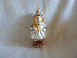 Retro-style glass Christmas tree decoration - little girl in winter clothes!