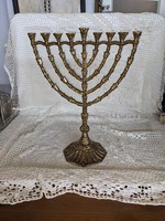 Solid copper Hanukkah candle holder