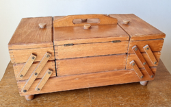 Huge vintage wooden sewing box / storage box