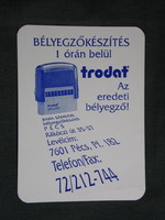 Kártyanaptár, Baka Sándor Trodat bélyegzőkészítő üzlet, Pécs, 2004, (6)