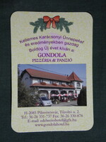 Card calendar, gondola pizzeria guesthouse, Pilisvörösvár, 2004, (6)