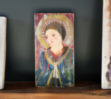 Madonna, rustic wood decoration, mural, angel, saint, bible, woman, mother