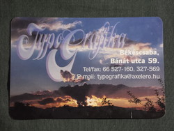 Kártyanaptár, Typografika Kft., Békéscsaba, reklám grafika, naplemente táj részlet, 2003, (6)